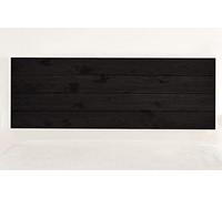 HOGAR24 ES- Cabecero Madera Maciza Natural Acabado en Color Negro. Medidas:155 x 60 x 2 cm.