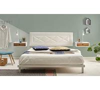 HOGAR24 ES Cabecero tapizado R55, válido para Cama 135,140 y 150 cm, Color Blanco. Medidas; 155 cm x 55 cm x 3cm