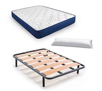 HOGAR24 ES Cama Completa, Colchón Relax Edition 18 + Somier Lama Ancha Reforzada con Patas + Almohada Fibra, Medida 80x180