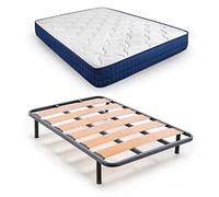 HOGAR24 ES Cama Completa, Colchón Relax Edition 18 + Somier Lama Ancha Reforzada con Patas, Medida 80x180