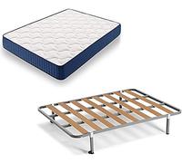 HOGAR24 ES Cama Completa - Colchón Viscoelástico Viscorelax + Somier Basic + 4 Patas de 32cm, 105x180 cm