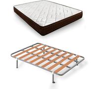 HOGAR24 ES - Cama Completa con Somier Básico de Láminas y Colchón Dream Flex Reversible - Medida: 150x200 cm