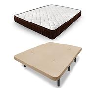 HOGAR24 ES | Cama Completa | Dream Flex 13 + Base Tapizada Beige con Juego de Patas de 32 cm. Medida: 105x190 cm