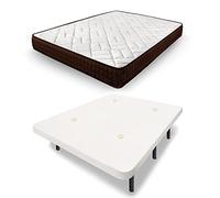 HOGAR24 ES | Cama Completa | Dream Flex 13 + Base Tapizada Blanca con Juego de Patas de 32 cm. Medida: 105x190 cm