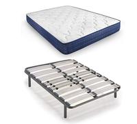 HOGAR24 ES | Cama Completa | Somier Multiláminas + Colchón Relax Edition | Regulación Lumbar | Estructura Tubo Acero 40x30 mm | Juego de Patas | Colchón con Adaptabilidad y Confort | 120x190 cm