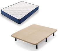 HOGAR24 ES - Colchón viscoelástico Viscorelax + Base tapizada con 6 Patas y válvulas de transpiración - 120x200