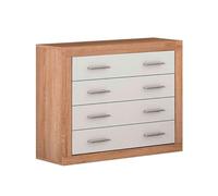 HOGAR24 ES Comoda 4 cajones, Comoda Dormitorio, Diseño Moderno, Color Cambrian-Blanco, Medidas: 56,64 cm (Ancho) x 81,5 cm (Alto) x 39,6 cm (Fondo).