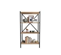 HOGAR24 ES - Estantería de Estilo Industrial con 4 Niveles con estantes en melamina Color safir y Estructura de Acero en Negro (Alto 121 / Ancho 66 / Fondo 34) cm