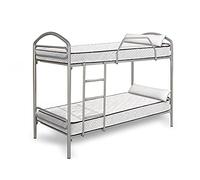 HOGAR24 ES Litera metálica con somieres + 2 colchones Aloe Vera + 2 Almohadas de Fibra de regalo-90x180cm