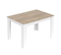 HOGAR24 ES Mesa de Comedor 90x140 cm, Extenisble a 190 cm, Color Roble Canadian y Blanco Artik