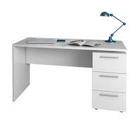 HOGAR24 ES Mesa despacho o Escritorio con 3 cajones, Color Blanco Artik