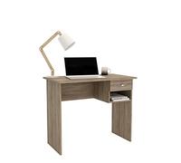 HOGAR24 ES | Mesa Escritorio | Mesa de Estudio | Contiene Cajón y Hueco | Color Nogal | Medidas: 90 x 74 x 50 cm