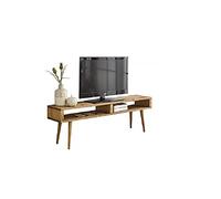 HOGAR24 ES Mesa televisión, Mueble TV salón diseño Vintage 2 Huecos, Madera Maciza Natural, fabricación Artesanal. 140 cm x 40 cm x 30 cm