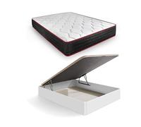 HOGAR24 ES | Pack Colchón Viscoelástico Memory Premier 20 + Canapé Madera Abatible Gran Capacidad | Color Blanco | Medida: 105x190 cm