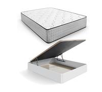HOGAR24 ES | Pack Colchón Viscoelástico Royal Class Premium 30 + Canapé Madera Abatible Gran Capacidad | Color Blanco | Medida: 135x190 cm