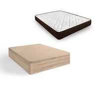 HOGAR24 ES | Pack de Canapé Abatible Gran Capacidad + Colchón Viscoelástico Dream Flex 15 | Canapé Color Roble Cambrian | Medidas: 105x190 cm