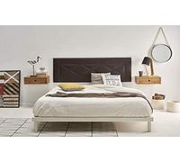 HOGAR24 ES R55-155 cm- Cabecero Tapizado, Válido para Cama 135-150 cm, Color Chocolate