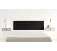 HOGAR24 ES R55-155 cm- Cabecero Tapizado, Válido para Cama 135-150 cm, Color Negro