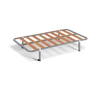 HOGAR24 ES | Somier Basic con Láminas de Madera | Estructura de Tubos de Acero de 30x30 mm | Medida: 105x190 cm | Incluye Juego de Patas de 32 cm | Ruedas en 2 Patas para un Mejor Desplazamiento