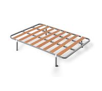 HOGAR24 ES | Somier Basic | Láminas Madera de Chopo | Estructura de Tubo de Acero 30x30 mm | Incluye Juego de Patas de 25 cm con Abrazadera | Medidas: 135x180 cm