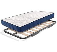 HOGAR24 ES Somier Inferior de Cama Nido, Arrastre con Ruedas + Colchón Viscorelax, 80x190 cm