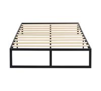 HOGAR24 ES | Somier Kio | Somier con láminas de Madera 135x190 cm | Marco de Cama Metálica | Plataforma de almacenaje de 35 cm | Fácil de Armar | Dimensiones 135 x 190 cm | Color Negro