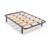HOGAR24 ES | Somier Lama Ancha de Tubo Acerado 40x30 mm | Lamas de Madera Vaporizada | Incluye Juego de Patas de 32 cm | Medidas: 135x180 cm