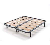 HOGAR24 ES Somier Lama Ancha Reforzada con Tacos Anti-Ruido Y Tubo De Acero 40x30 + Patas Cilindricas De 32cm (180x200cm) (2 Somieres De 90cm con Abrazaderas)