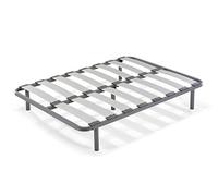 HOGAR24.es-Somier Laminas Madera Haya vaporizadas con Tacos Anti-Ruido, Tubo de Acero 40 x 30, con Juego de 5 Patas roscadas Incluido de Altura 32cm-135X190