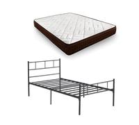 HOGAR24 ES - Somier Metálico con Patas, Estructura de Cama y Cabecero + Colchón Viscoelástico Dream Flex 15, Medida: 90x190 cm