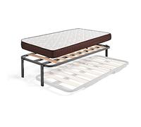 HOGAR24 ES Somier Superior de Cama Nido con 4 Patas + Colchón Viscobrown, 105x190 cm
