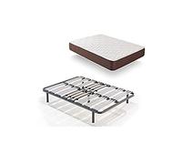HOGAR24 ES XP25- Colchón viscoelástico + Somier Multiláminas con Patas, Medida 120x190 cm, Máxima Calidad En Descanso, Confort Y Firmeza Alta, Grosor 30 cm.