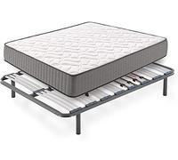 HOGAR24 FR81-Colchón Viscoelástico + Somier Multiláminas con Patas, Medida 150x200 cm, Núcleo Fresh Natur Alta Densidad Efecto Regenerador, Altura 30 cm