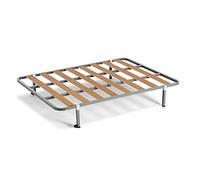 HOGAR24 Somier Lama 100 + 6 Patas cuadradas Tubo de Acero 30 x 30 mm, láminas de chopo, con Refuerzo Central (105x200)