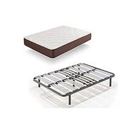 HOGAR24 XP25- Colchón viscoelástico + Somier Multiláminas con Patas, Medida 120x200 cm, Máxima Calidad En Descanso, Confort Y Firmeza Alta, Grosor 30 cm.