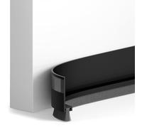 HOGARLAX® Burlete Puerta Entrada con Cepillo, Burlete Bajo Puerta Autoadhesivo, Burletes para Puertas Exterior e Interior, Aislante Térmico, Sellado Contra Corrientes de Aire, 100cm Recortable (Negro)