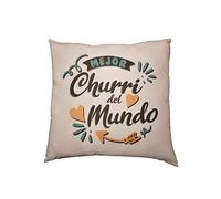 HOGARMISORPRESA COJIN + Relleno Frase Mejor CHURRI del Mundo Regalo Pareja Regalo San Valentin