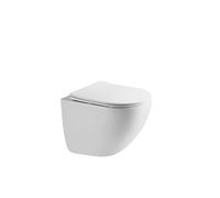 HOGART Inodoro Suspendido con Base Oculta y Fijaciones Invisibles, Potente Sistema de Descarga Tornado Silencioso y Económico, Taza de Cerámica Fácil de Limpiar, Asiento Soft-Close, Ahorra Espacio