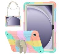 HOGENL Funda para Galaxy Tab A9+/A9 Plus 11 Pulgadas 2023 (SM-X210/ X216/ X218), Tab A9+ Case Dura Cubierta Protectora Carcasa con Plegable Soporte de Mariposa & Correa para el Hombro, Colorado