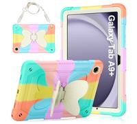 HOGENL Funda para Galaxy Tab A9+/A9 Plus 11 Pulgadas 2023 (SM-X210/ X216/ X218), Tab A9+ Case Dura Cubierta Protectora Carcasa con Plegable Soporte de Mariposa & Correa para el Hombro, Colorado