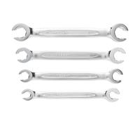 Juego de 4 llaves de estrella abiertas, 8-17 mm, acero CrV 6140