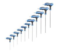 Högert Technik - Juego de llaves de seguridad Torx tipo T - Largo - 10 piezas Ø 8 9 10 15 20 25 27 30 40 45I Llave de seguridad Torx Mango T I Llave Torx de seguridad tipo T | De acero S2