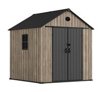 Caseta de resina oak o50 de 223x244x222 cm y 5 m2 con 16 mm espesor y doble puerta abatible hoggar