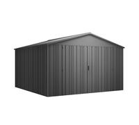 Hoggar - Caseta Jardín Exterior Pioneer Y130 - Montaje con Estructura Autoportante - Doble Puerta Reforzada - Cierre con Llave Incluida - Columnas en V - Techo Robusto - Cobertizo Metálico 12,46m2