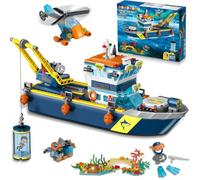 HOGOKIDS Juego de construcción de Barco Explorador ártico con luz LED - Divertido Juego de Bloques de construcción de Barco Flotante de exploración oceánica de cumpleaños para niños de 6 años o má