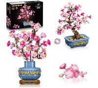 HOGOKIDS Juego de construcción de bonsáis de Cerezo - Plantas Artificiales 2 en 1 para decoración del hogar y exhibición Juguete de construcción con Flores botánicas Cerezo para Adultos (775 Piezas)