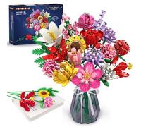 HOGOKIDS Juego de construcción de Ramo de Flores, Colección botánica de 18 Flores Artificiales, 1464 Piezas Decoración del hogar Ramo Plantas, Regalo Creativo para Adultos Niños Niñas 8+ años