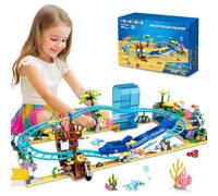 HOGOKIDS Ocean Roller Coaster Building Set - Acuario Bloques de construcción 675 unidades con barco pirata y delfín ferroviario, montaña rusa regalo para niños de 6 a 12 años