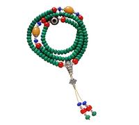 hogtnd 108 cuentas de piedra turquesa natural, pulsera budista unisex, accesorios para yoga, collar de perlas turquesas, Einheitsgröße, como se describe