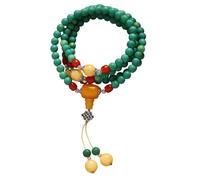 hogtnd 108 cuentas de piedra turquesa natural, pulsera budista unisex, accesorios para yoga, collar de perlas turquesas, Einheitsgröße, como se describe